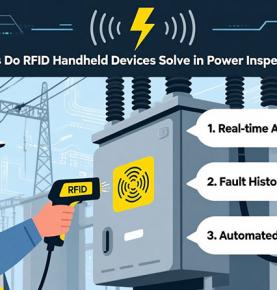 What problems does RFID handheld devices solve in power inspection scenarios