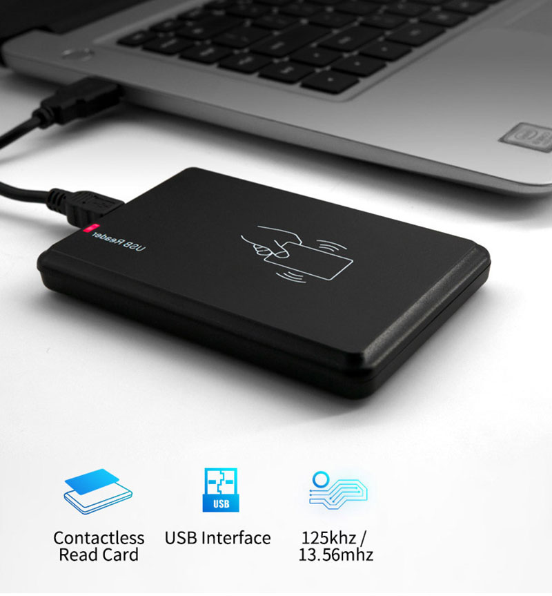 Desktop Contactless USB RFID Card Reader For 125khz Cards Tags 2 Desktop Contactless USB RFID Card Reader For 125khz Cards Tags 2
