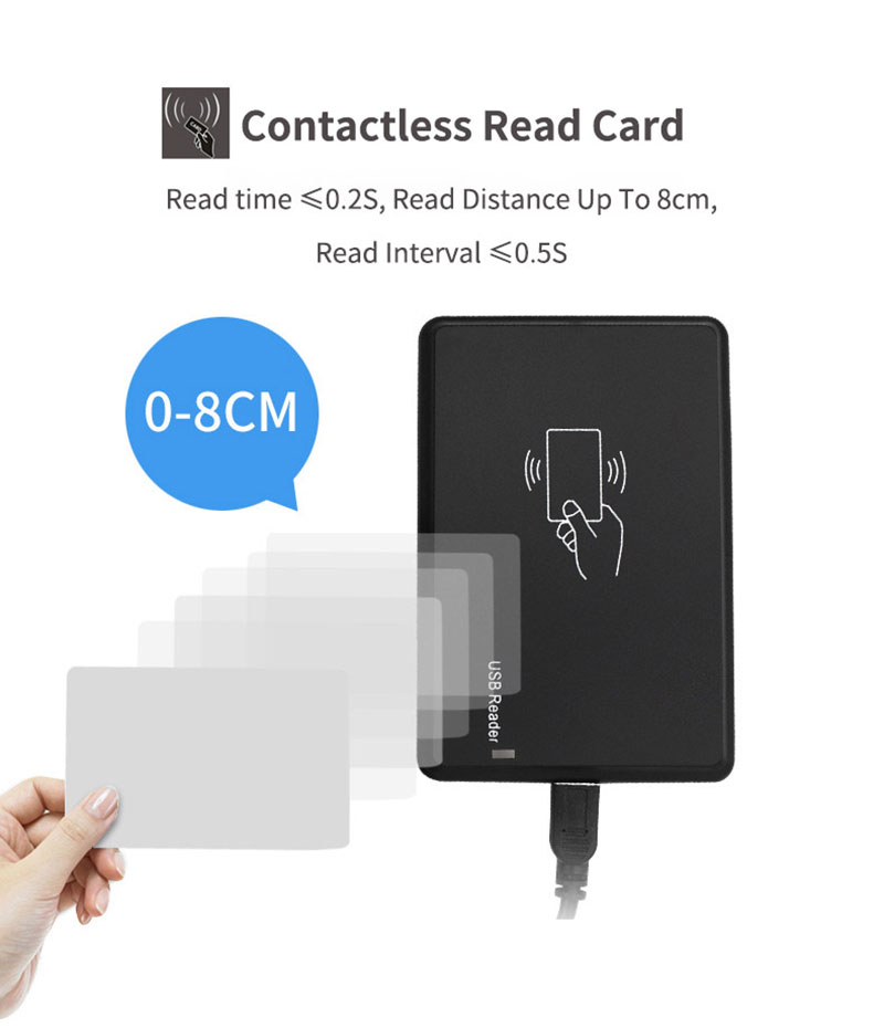Desktop Contactless USB RFID Card Reader For 125khz Cards Tags 4 Desktop Contactless USB RFID Card Reader For 125khz Cards Tags 4