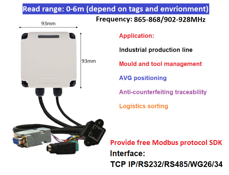 RFID Industrial Reader Modbus connected PLC UHF RFID 915M all-in-one production line management 8 RFID Industrial Reader Modbus connected PLC UHF RFID 915M all-in-one production line management 8