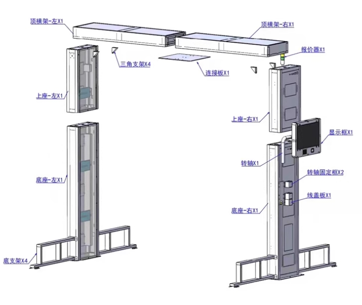 UHF RFID channel door gantry frame large warehouse asset inventory item entry and exit record management anti-theft machine 3