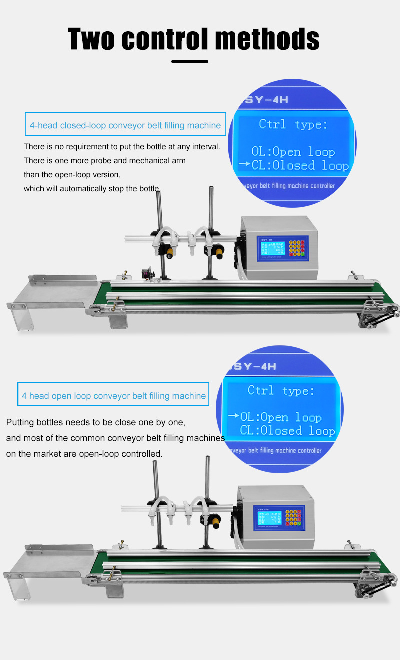 RFID automatic small four-head liquid filling machine RFID conveyor belt liquid filling machine with conveyor 10