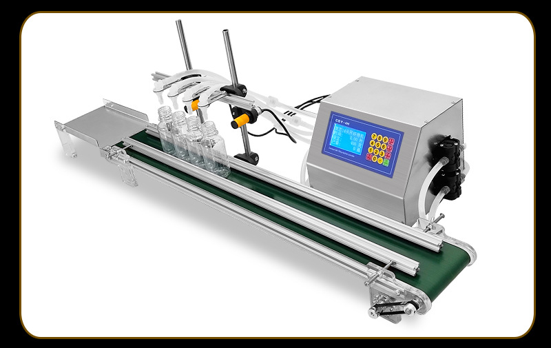 RFID automatic small four-head liquid filling machine RFID conveyor belt liquid filling machine with conveyor 14