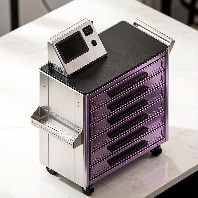 RFID Smart Tool Cart for Automotive Repair Shops | Mobile Tool Management RFID Smart Tool Cart with touchscreen and 8 drawers for auto repair shops, real - time tool tracking