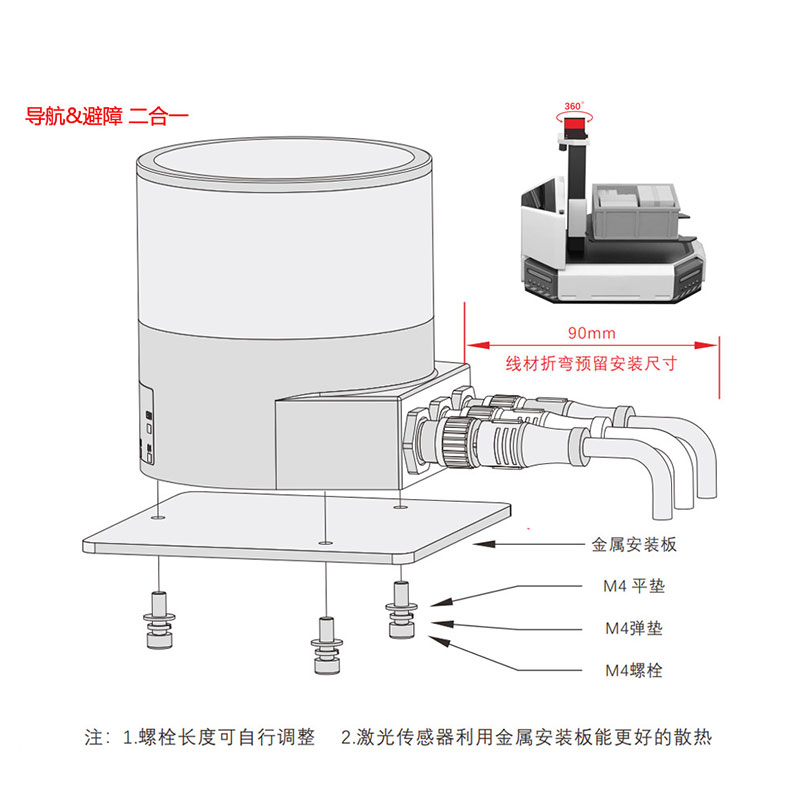 360° TOF Laser LiDAR Sensor for Forklift Collision Avoidance | 50m Range, 0.018° Resolution 2 360° TOF Laser LiDAR Sensor for Forklift Collision Avoidance | 50m Range, 0.018° Resolution 2